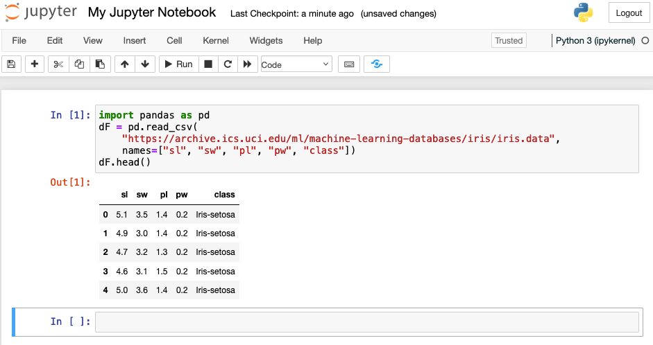 An image displaying the first five rows of the dataset