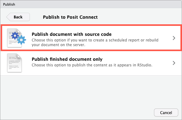 Select the first option, Publish just this document