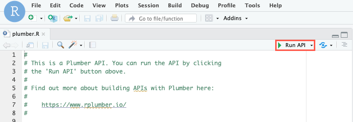 Run API button screen capture
