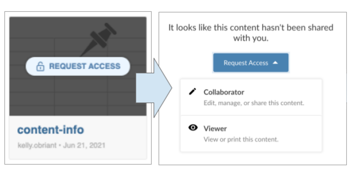 Example of Request for Access flow and request email.