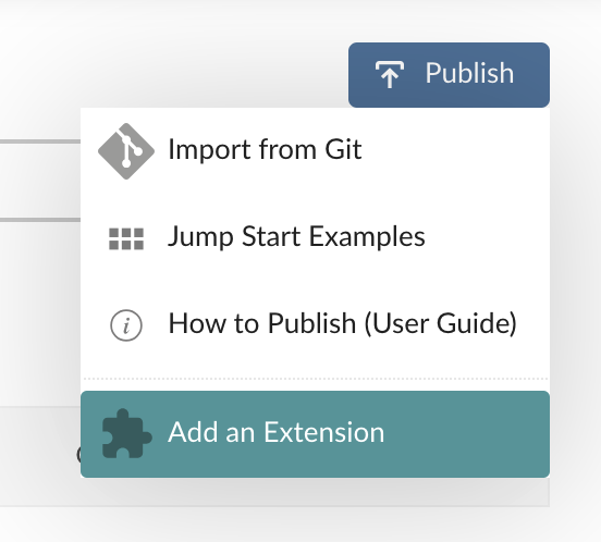 Add an Extension menu