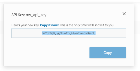 A created API Key.