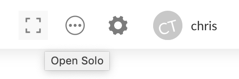 "Open Solo" button in Posit Connect toolbar.