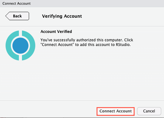 Verify Account window