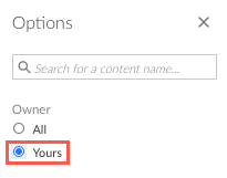 Image of the Yours radio button selected