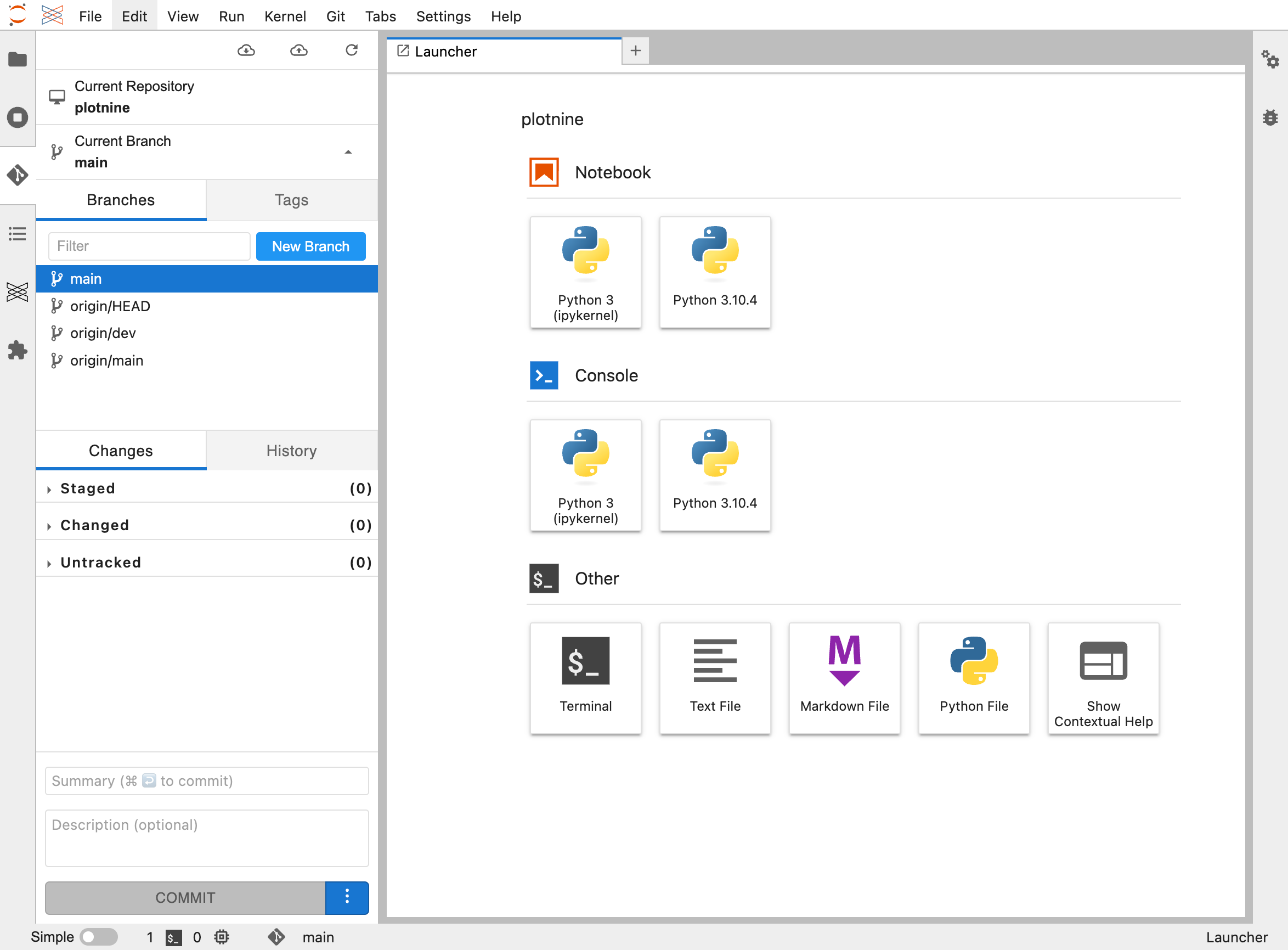 JupyterLab Git integration