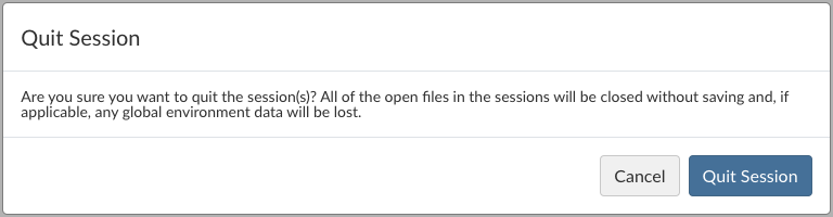 Quitting sessions in Workbench