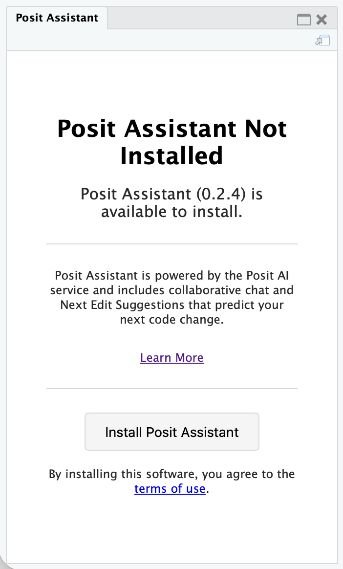 Install Posit Assistant