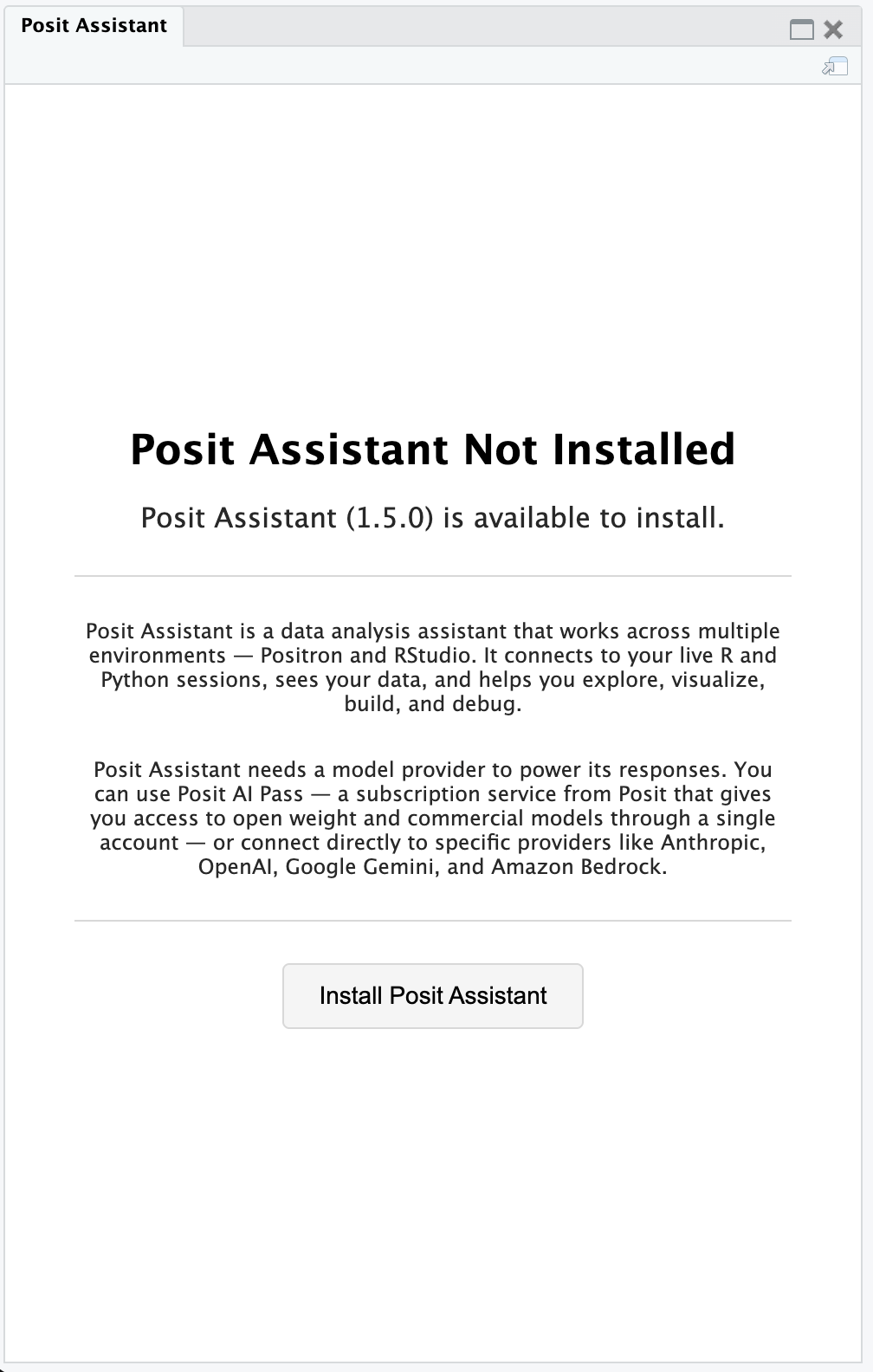 Install Posit Assistant