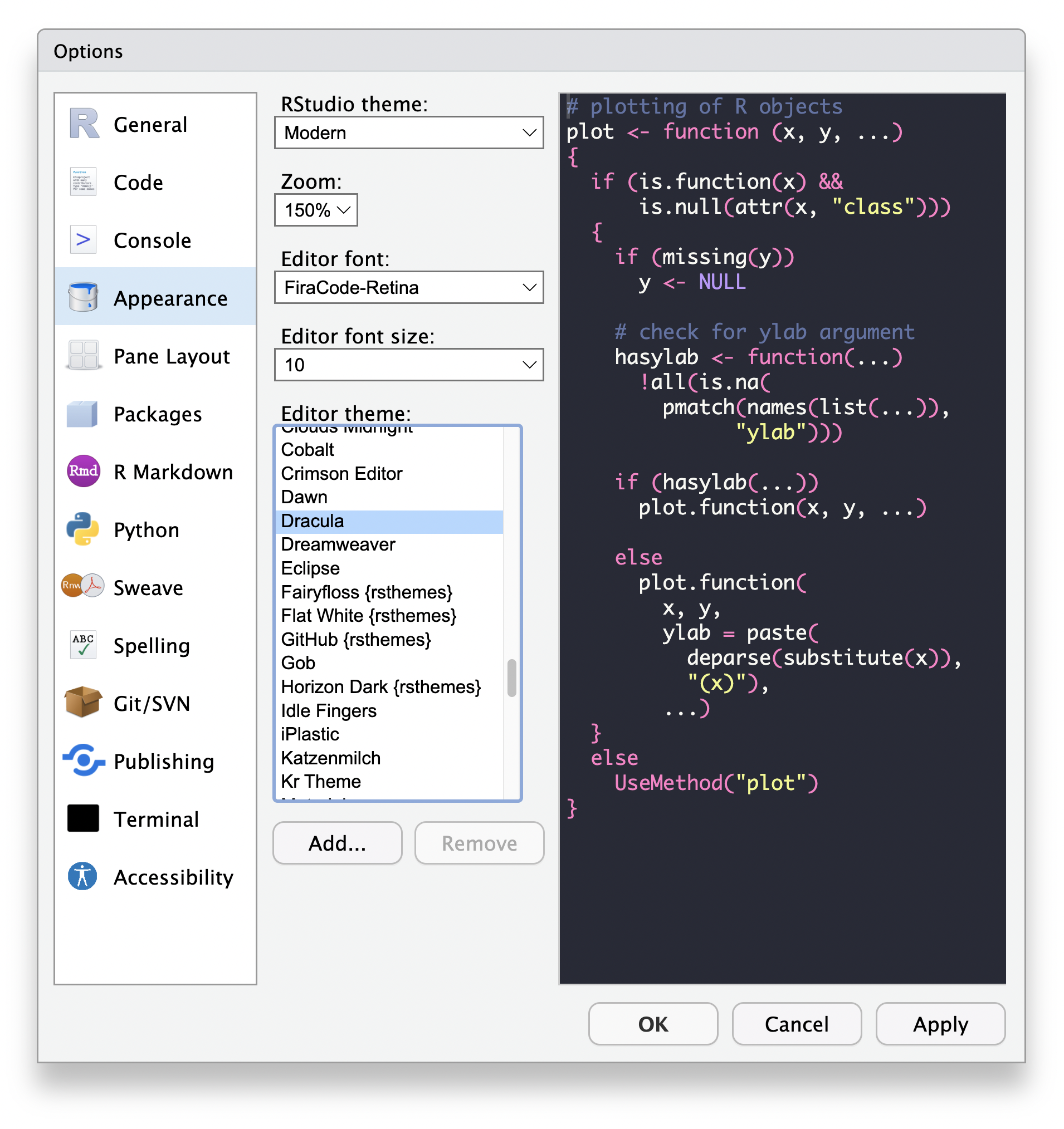 RStudio User Guide Themes
