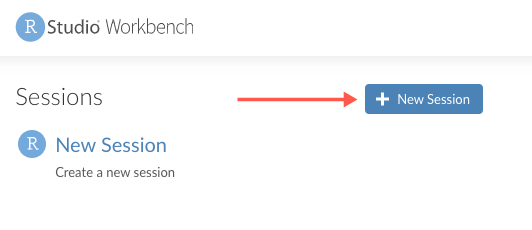 Workbench Home Page - New Session Button