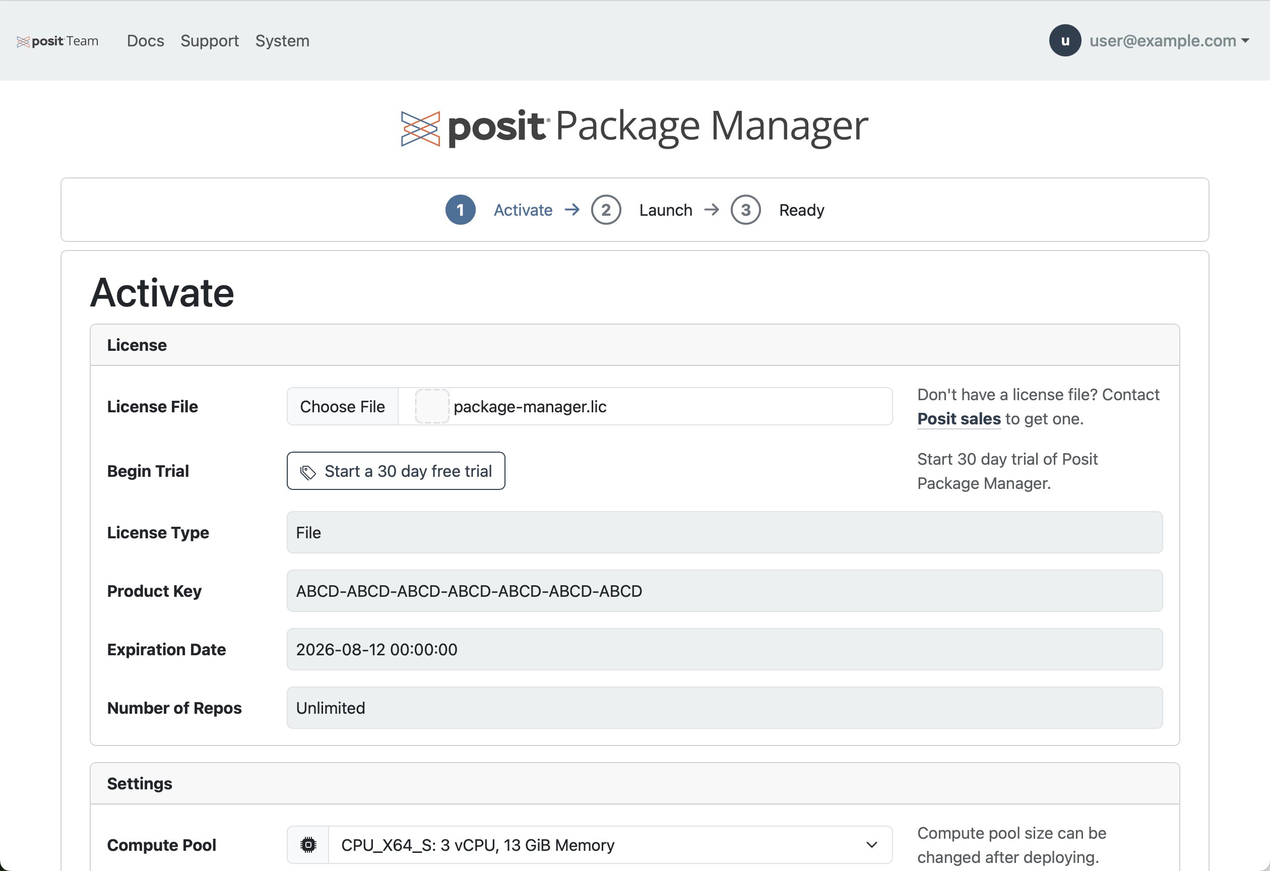 Uploading a valid license
