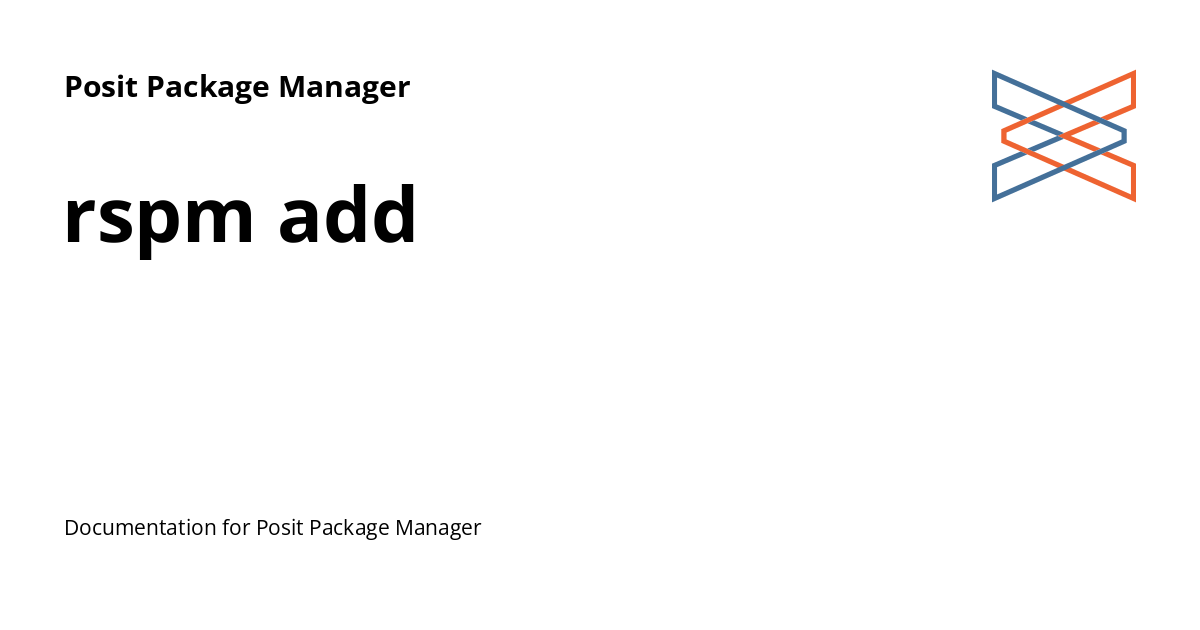 rspm add - Posit Package Manager