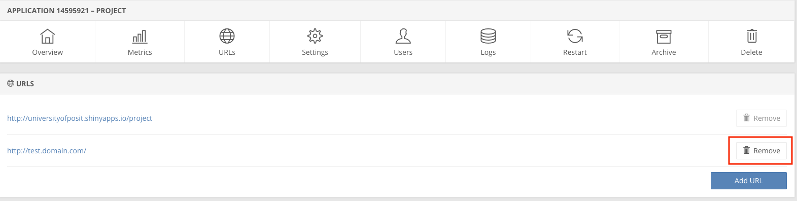 Custom domain configuration