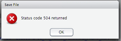 Status code 504 returned error message